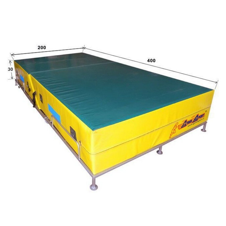 Gymnastic Mattress cm 400x200x30 standard bottom 45° cut
