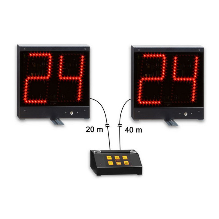 Pair kit of electronic scoreboard with 24 second display + console