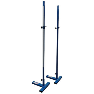 Pair of steel high jump stands, adjustable height 60 - 210 cm