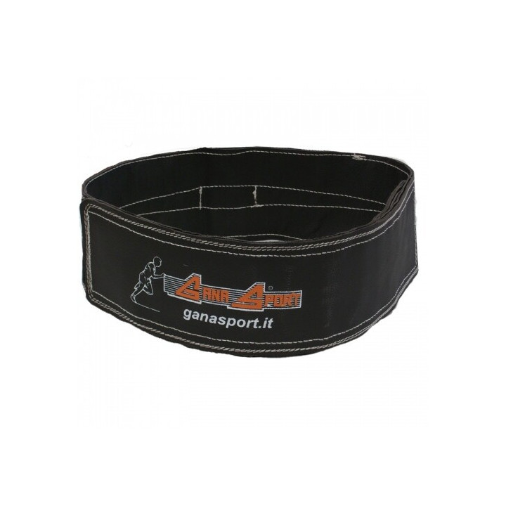 Leather tow sled belt with steel ring and velcro closure