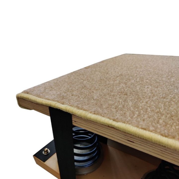 Reuther elastic platform with steel springs and carpet surface