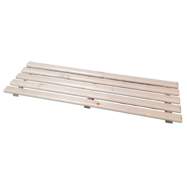 Wooden footrest platform for gym changing rooms