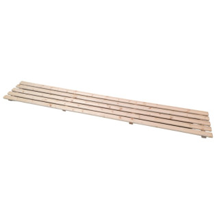 Wooden footrest platform for gym changing rooms