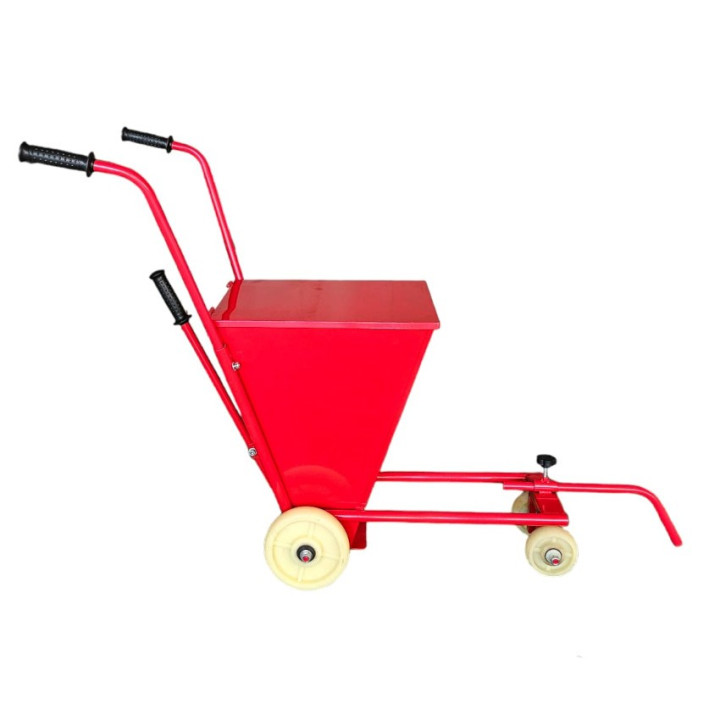 Powder field marking trolley for marking sports fields lines
