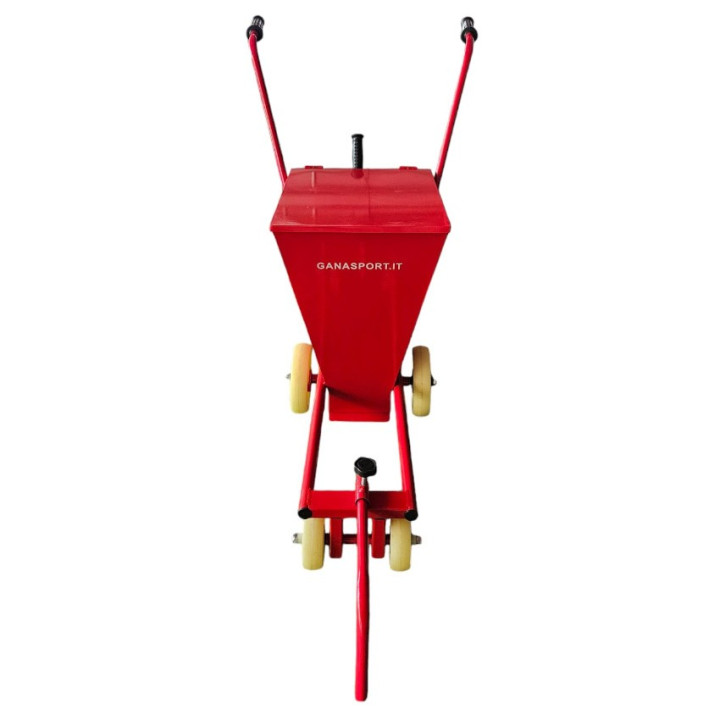 Powder field marking trolley for marking sports fields lines