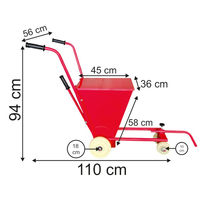 Carrello Segnacampo a polvere per tracciatura linee campi sportivi