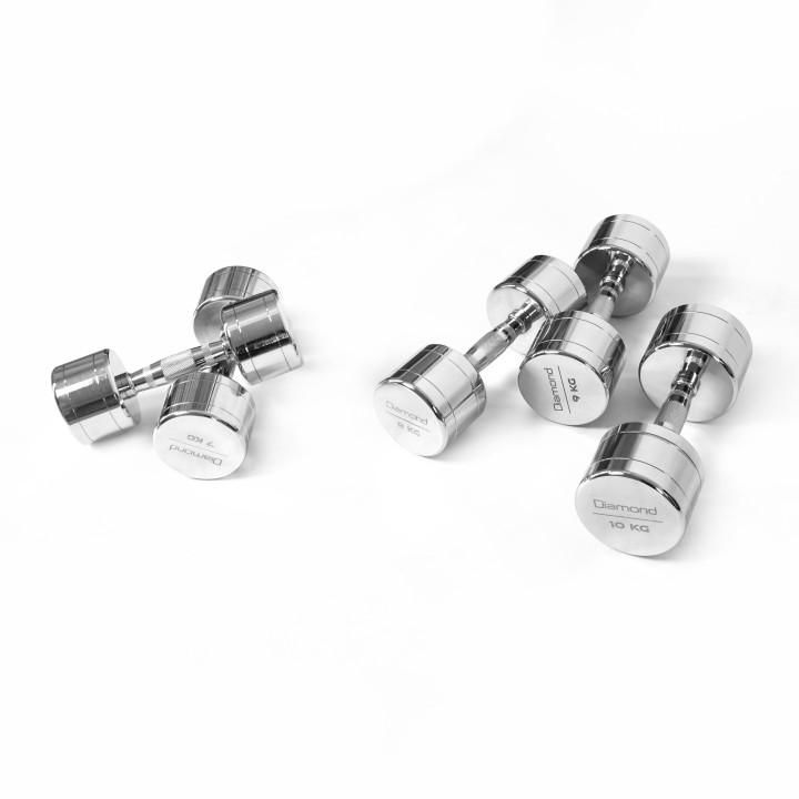 Set Manubri Cromati Professionali Diamond 1-10 Kg