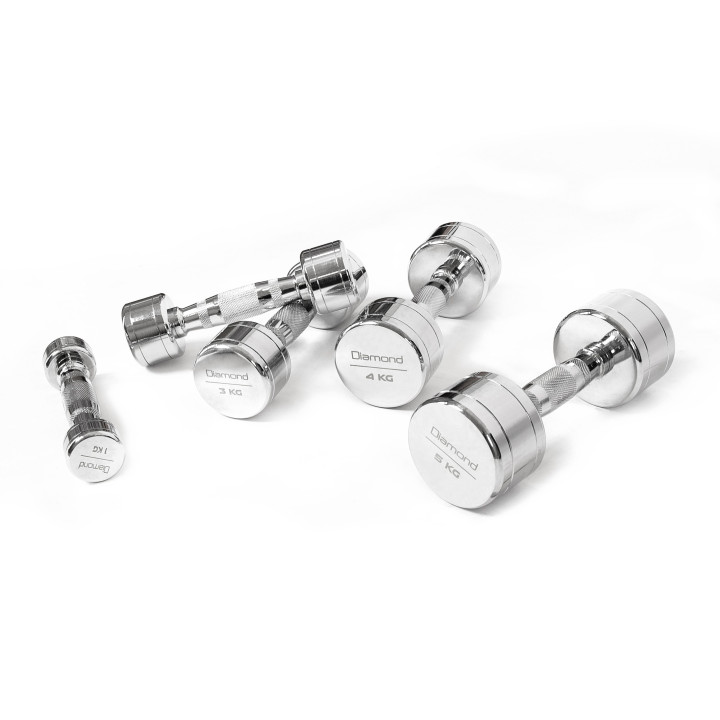 Set Manubri Cromati Professionali Diamond 1-10 Kg
