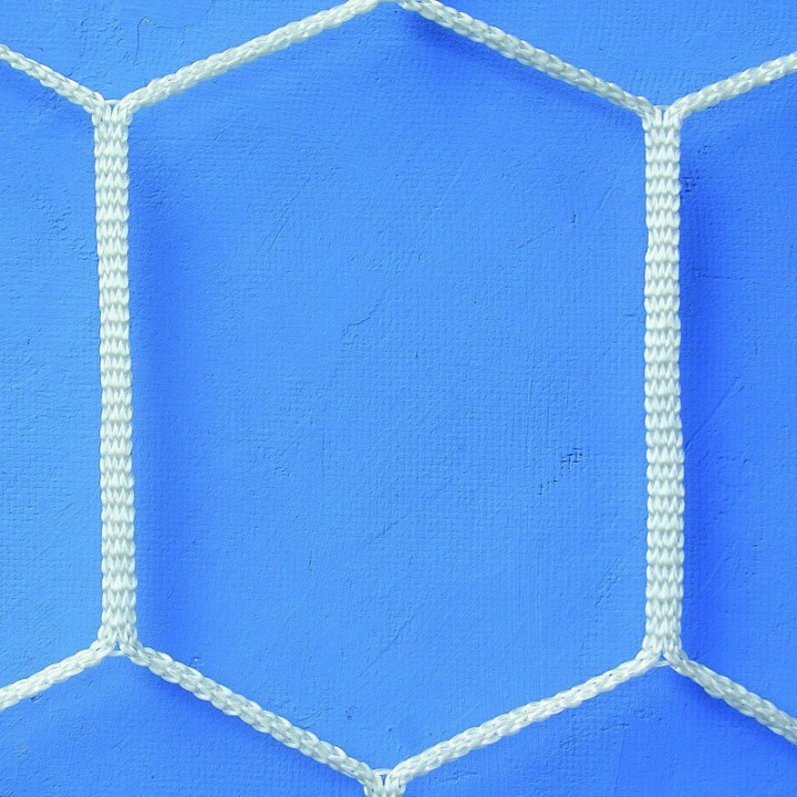 Pair of hexagonal mesh football goal nets with 4 mm wire