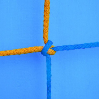 Coppia di reti per porte da calcio maglia quadra annodata filo 3,5 mm