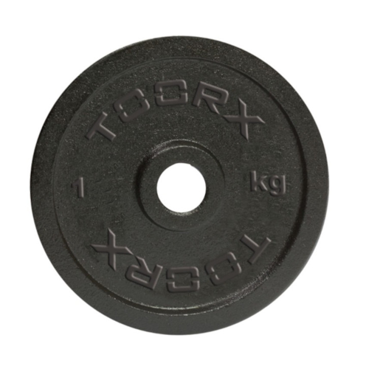 Painted cast iron disc for weight lifting 1 kg - 25 mm hole