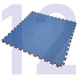 Kit of 12 interlocking tatami mats 100x100x2(h) cm complete with perimeter frame