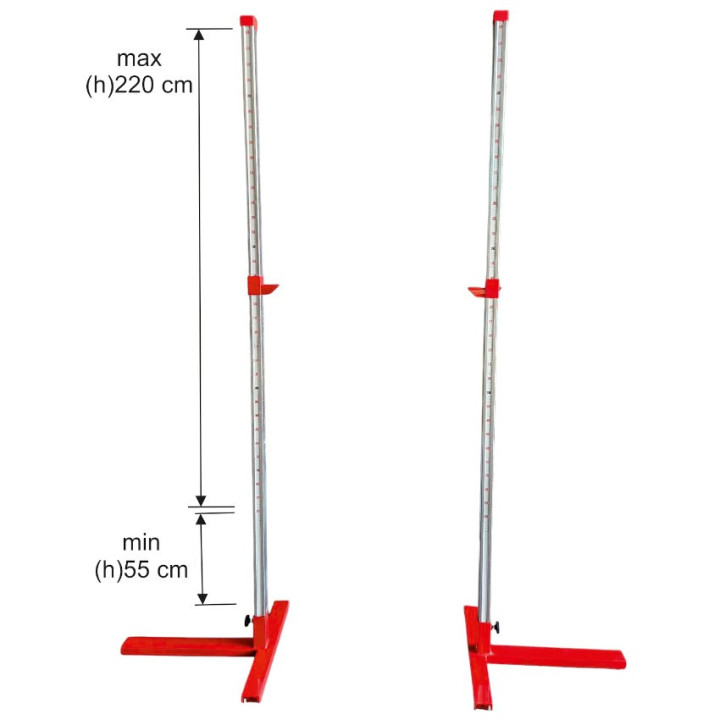 Pair of Galvanized Steel School Training High Jump Stands – Adjustable Height from 55 to 200 cm