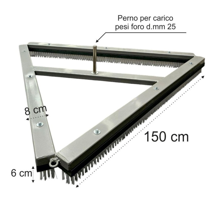 Triangular Brush for Maintenance of Synthetic Grass Fields