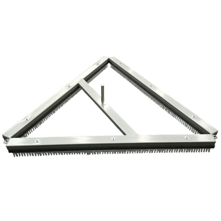 Triangular Brush for Maintenance of Synthetic Grass Fields