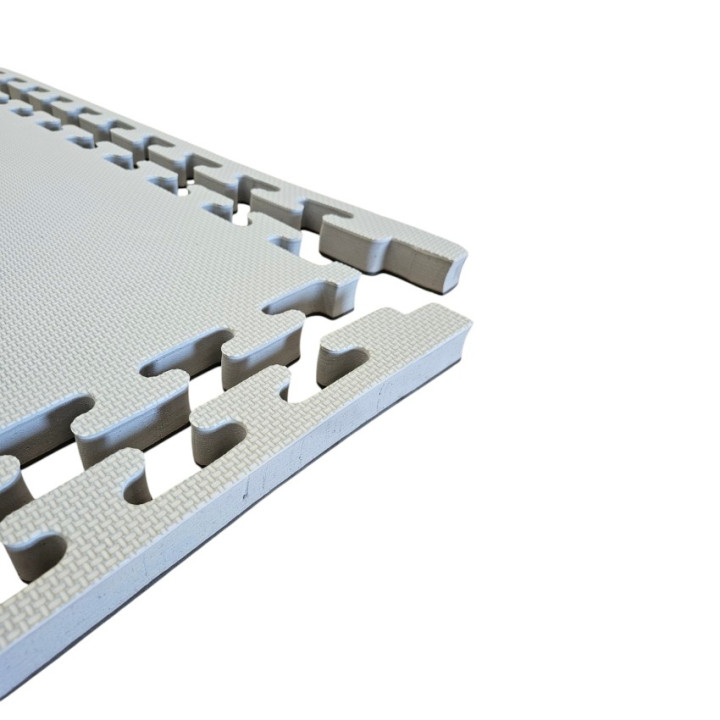 Tatami ad incastro Per Palestra 100 x 100 x 2 cm - Con Cornice Perimetrale - Tappetini Judo - Nero - Grigio