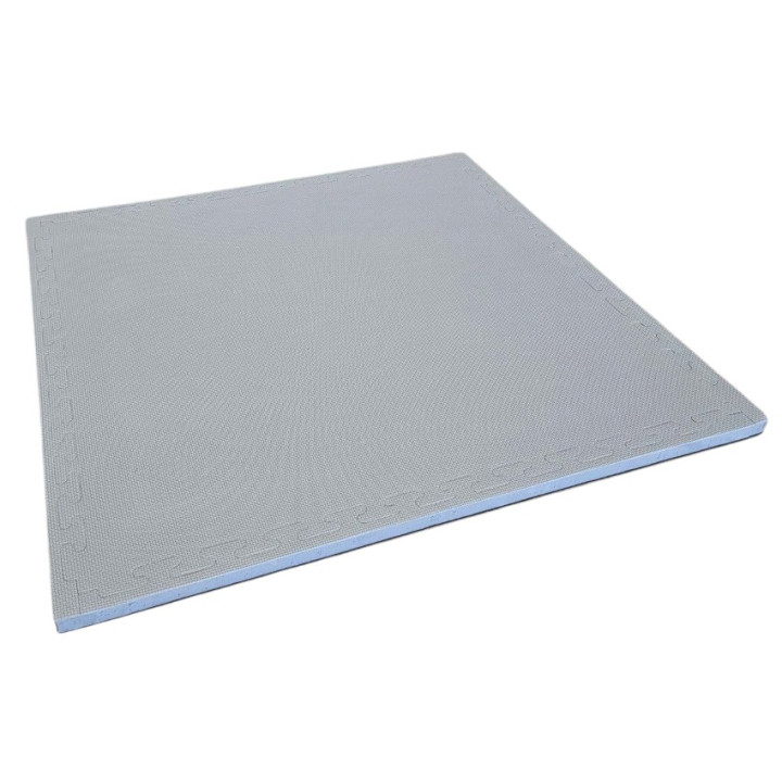 Tatami ad incastro Per Palestra 100 x 100 x 2 cm - Con Cornice Perimetrale - Tappetini Judo - Nero - Grigio