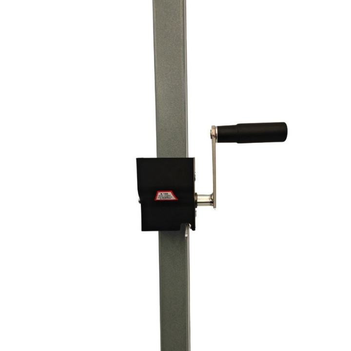 Trellis volleyball system with V-shaped base transportable with wheels