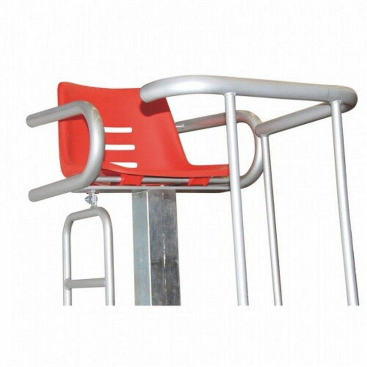 Volleyball referee stage with adjustable height and wheels