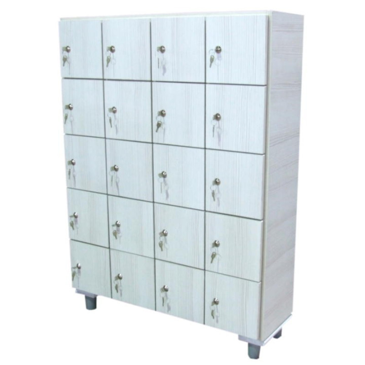 Gym locker with 20 boxes