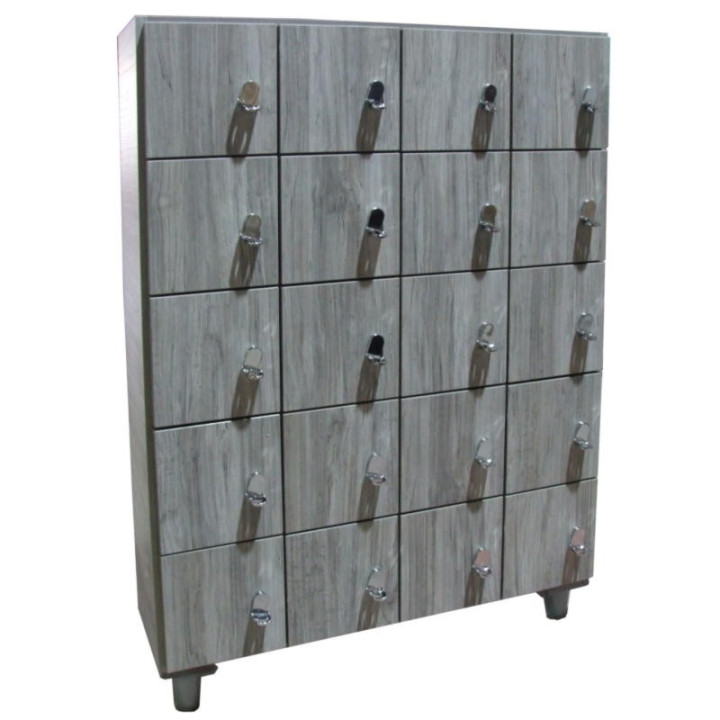 Gym locker with 20 boxes