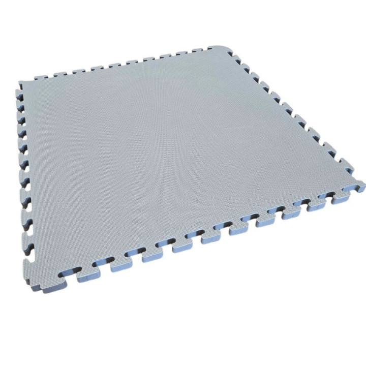 Kit 12 Interlocking Tatamis for Gym 100x100x4 cm - With Perimeter Frame - Judo Mats - Black - Grey