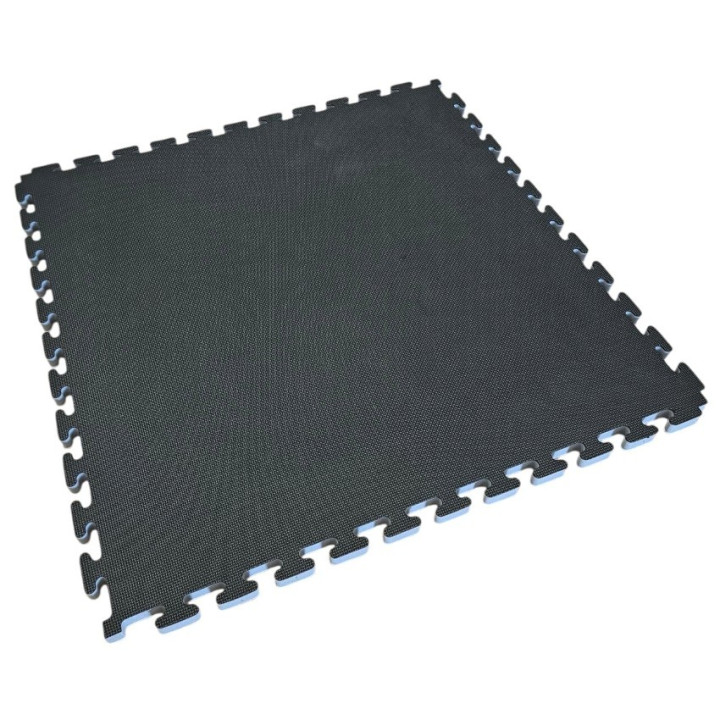 Kit 9 Interlocking Tatamis for Gym 100x100x2 cm - With Perimeter Frame - Judo Mats - Black - Grey