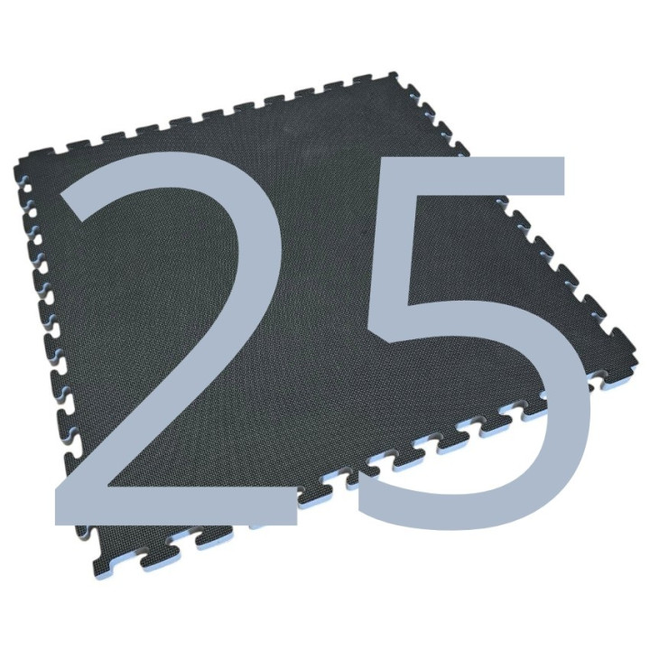 Kit 20 Tatami ad incastro Per Palestra 100x100x4 cm - Con Cornice Perimetrale - Tappetini Judo - Nero - Grigio