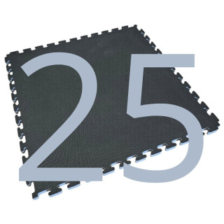 Kit 25 Tatami ad incastro Per Palestra 100x100x2 cm - Con Cornice Perimetrale - Tappetini Judo - Nero - Grigio