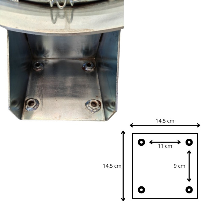 Outdoor basketball hoop in galvanized steel