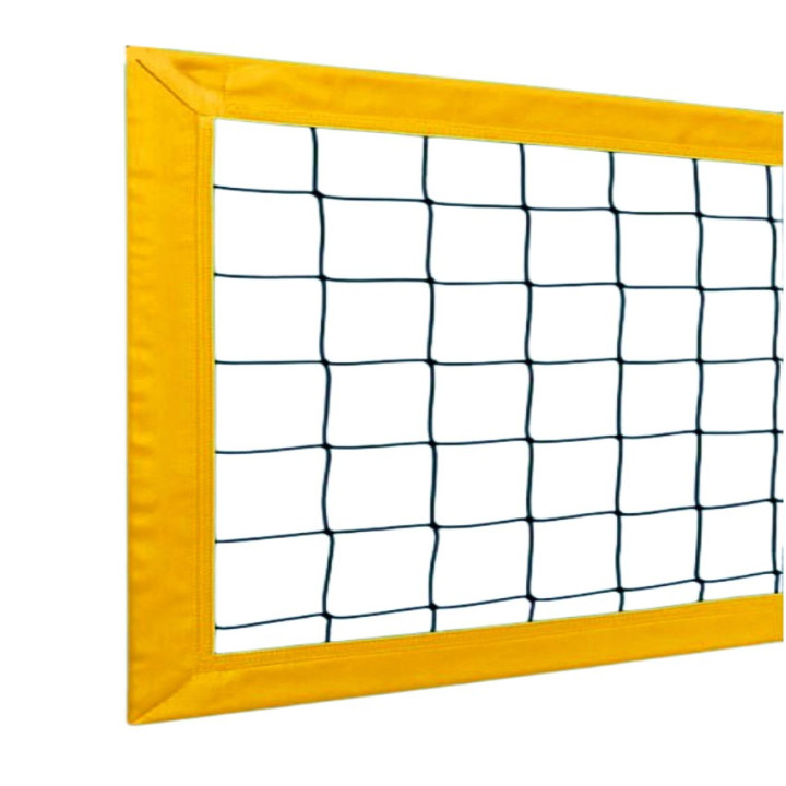 Beach volleyball net with PVC perimeter border