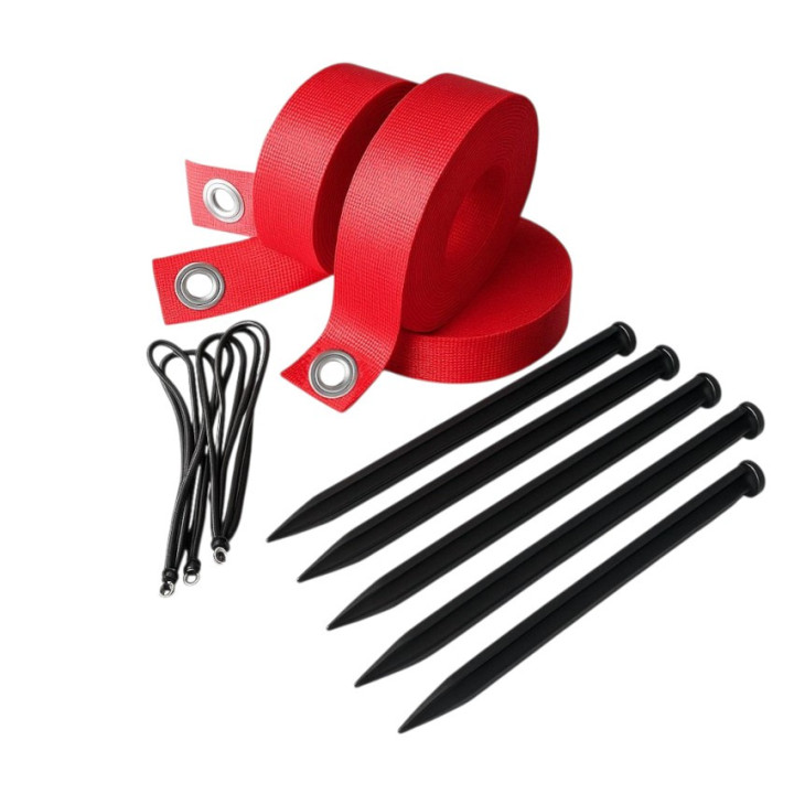 Beach volleyball kit complete with 80 mm posts, net and court lines