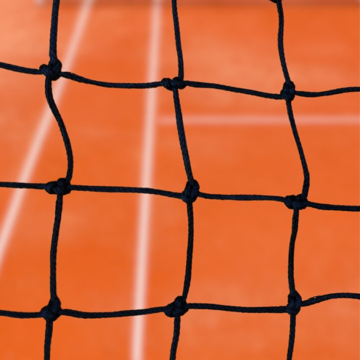 Regular square mesh knotted tennis net with 2.5 mm thread