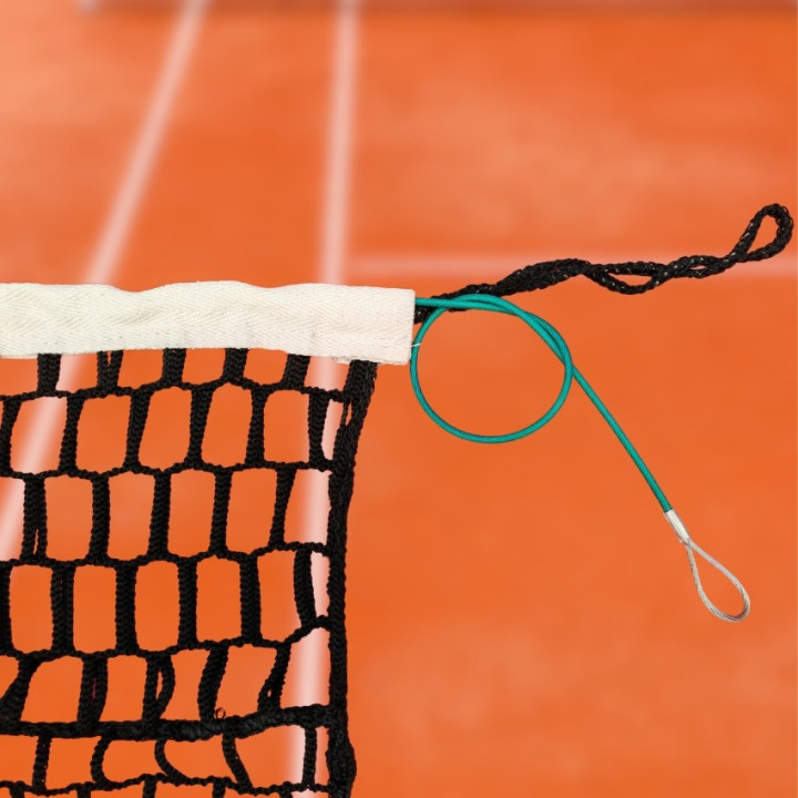 Regulation tennis net with 4 mm thread and top cotton tape