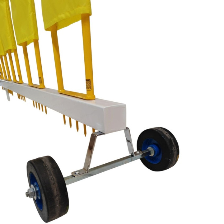 Carrello barriera da calcio con 5 sagome 160 cm di altezza