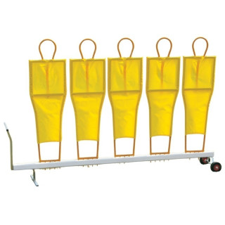 Carrello barriera da calcio con 5 sagome 160 cm di altezza