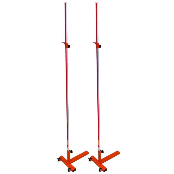 Kit salto in alto asticella da 4 mt e coppia di ritti da 30 a 220 cm