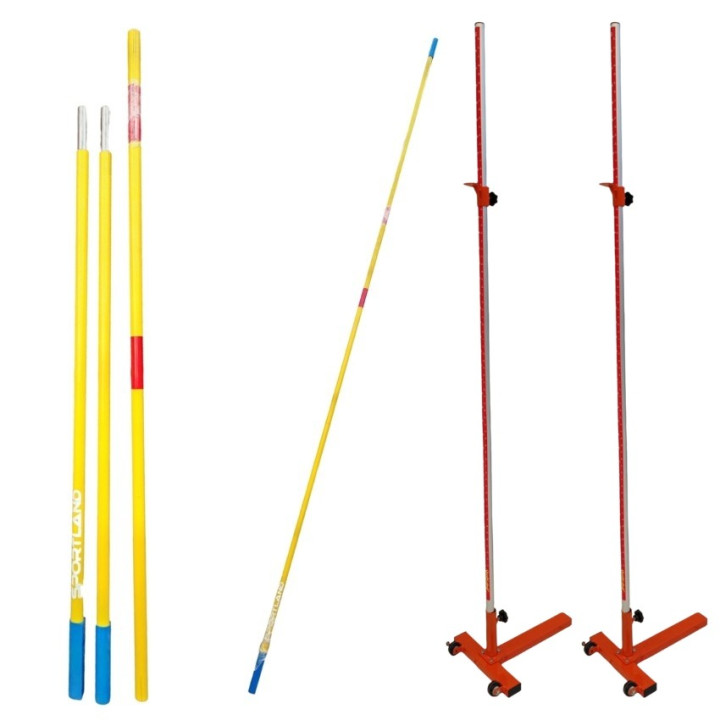 High jump kit 4m bar and pair of uprights from 30 to 220 cm
