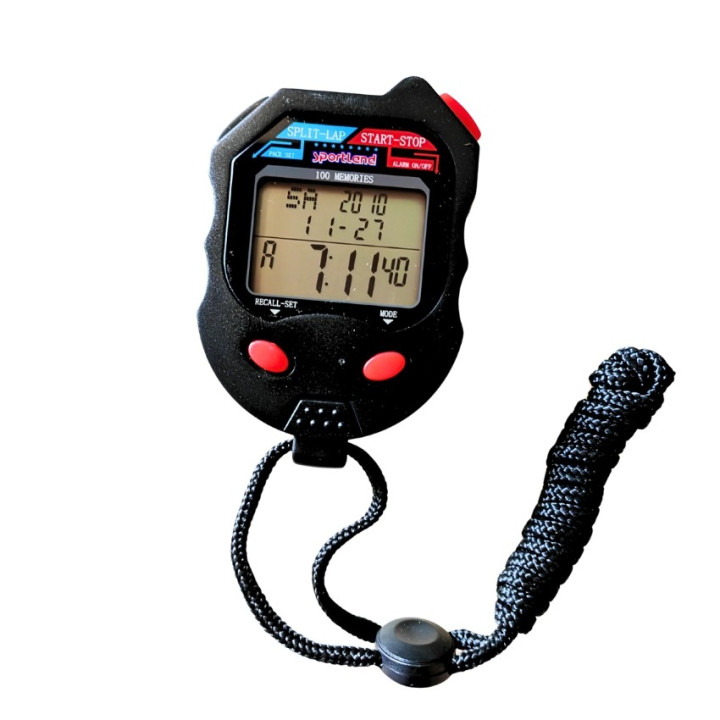 100-Lap Digital Stopwatch – Three-Line Display, Professional Functions