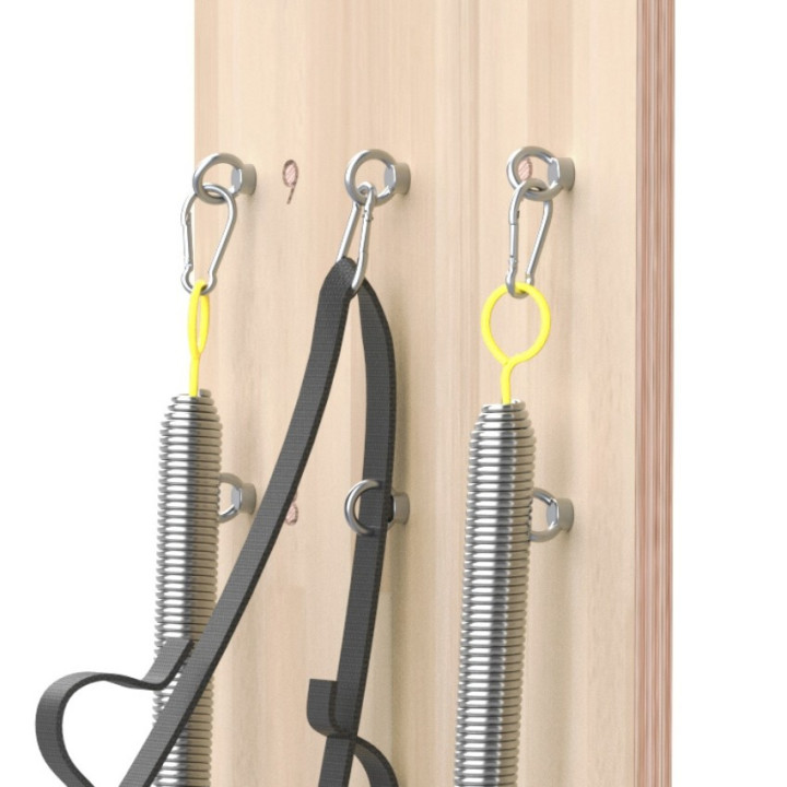 Spring Wall Unit PTX-2000 – Struttura Quercia/Alluminio, 8 Molle, 23 Attacchi, Roll Down Bar