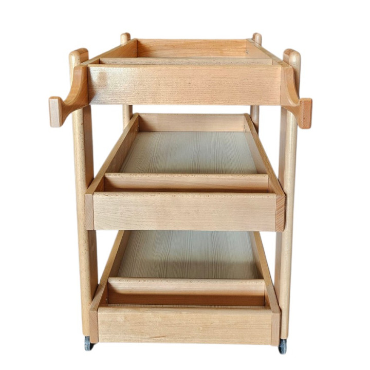 Beech Wood Psychomotor Cart | Multifunctional Equipment Storage Unit for Gyms, Studios, and Schools