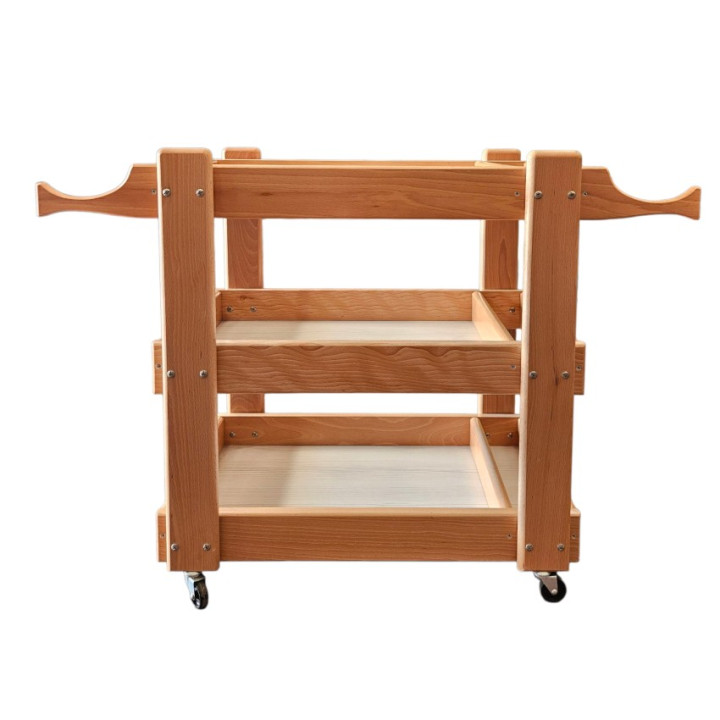 Carrello Psicomotorio in Legno di Faggio | Mobile Porta Attrezzi Multifunzione per Palestre, Studi e Scuole