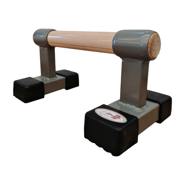 Parallettes Professionali Calisthenics e Fitness – Coppia Barre Push-up in Legno e Metallo con Piedini Antiscivolo