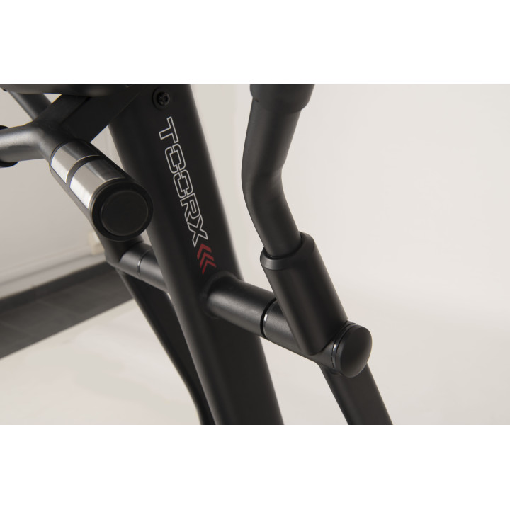 Toorx Erx 400 electromagnetic elliptical trainer with foldable front flywheel