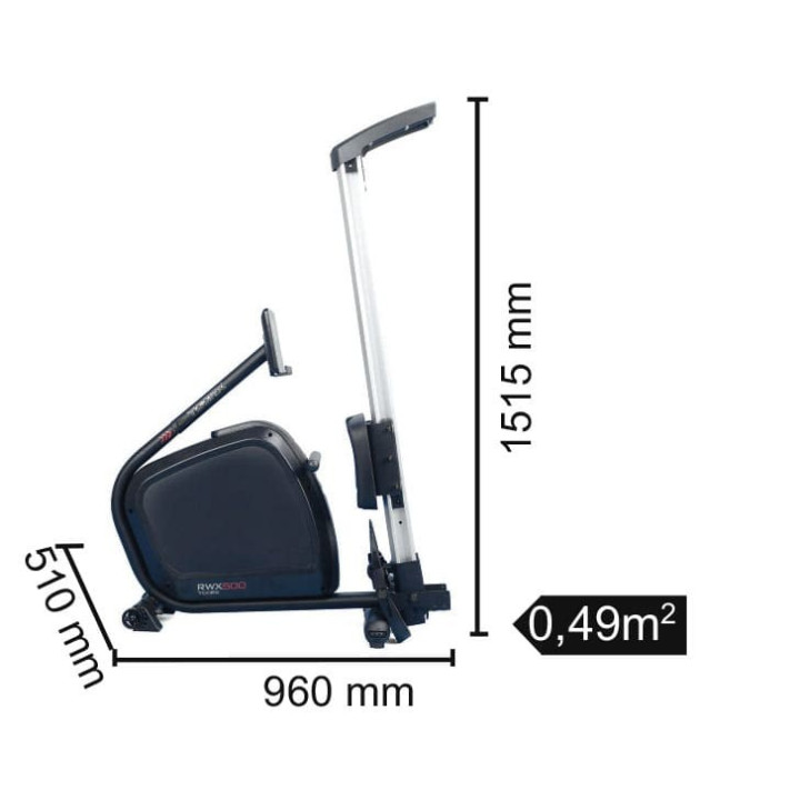 Toorx Rwx 500 foldable electromagnetic rowing machine with wireless receiver