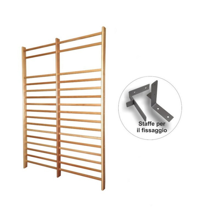 Spalliera svedese per ginnastica due campate modello DIN cm 250x180