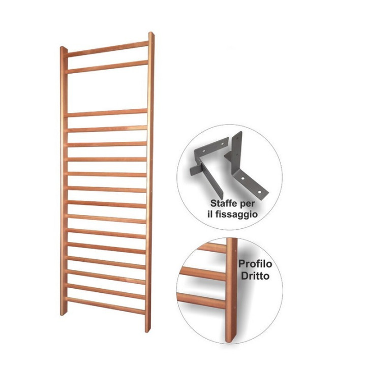 Swedish wall bars for gymnastics, single span, DIN model, 250x90 cm