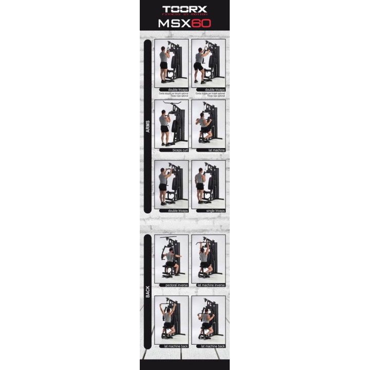 Stazione multifunzione Toorx Msx-60 pacco pesi 70 kg salvaspazio