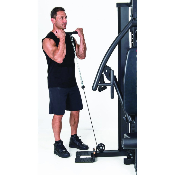 Stazione multifunzione Toorx Msx-90 pacco pesi 102 kg con doppio cavo libero e pressa gambe regolabile