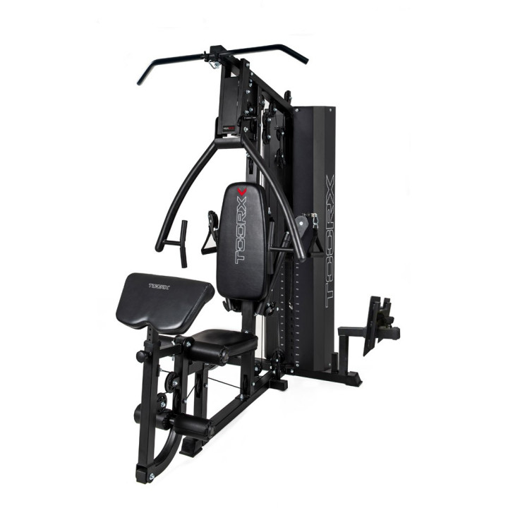 Toorx Msx-90 multifunction station 102 kg weight pack with double free cable and adjustable leg press